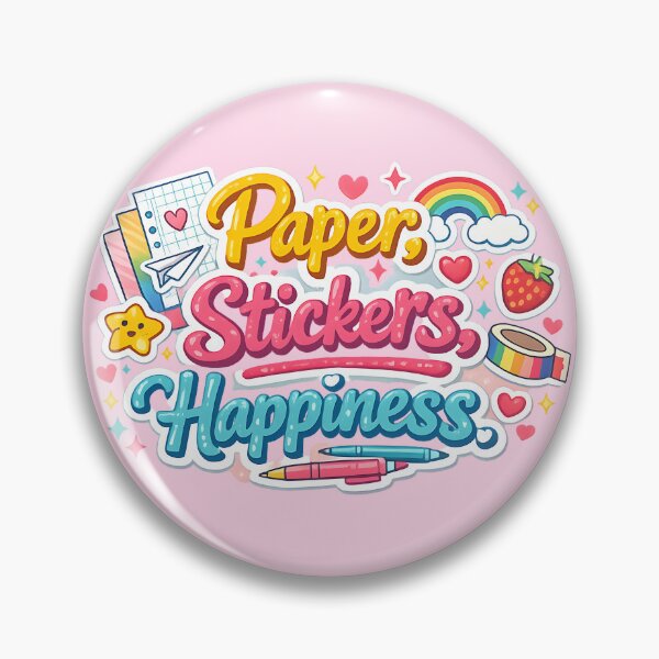 Item preview, Paper Stickers Happiness – Cute Kawaii Craft Lover Design designed and sold by blankTeeShirt.