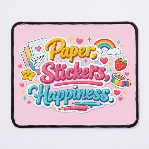 Item preview, Paper Stickers Happiness – Cute Kawaii Craft Lover Design designed and sold by blankTeeShirt.