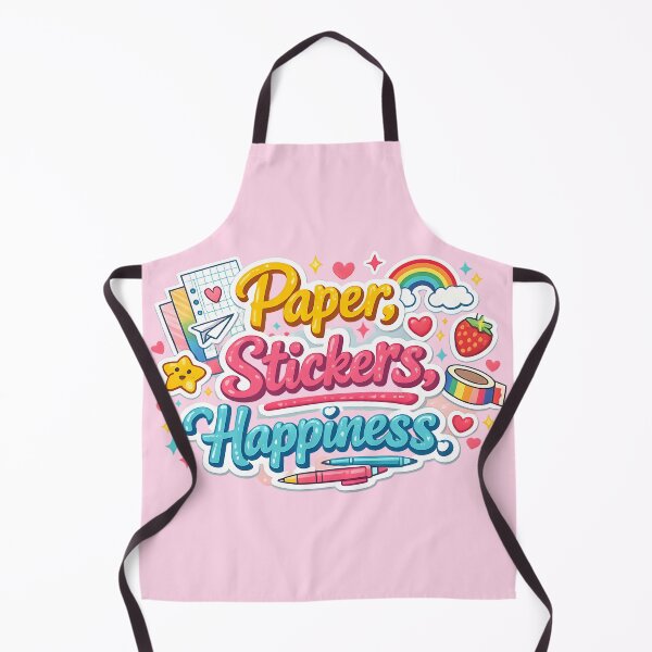 Item preview, Paper Stickers Happiness – Cute Kawaii Craft Lover Design designed and sold by blankTeeShirt.