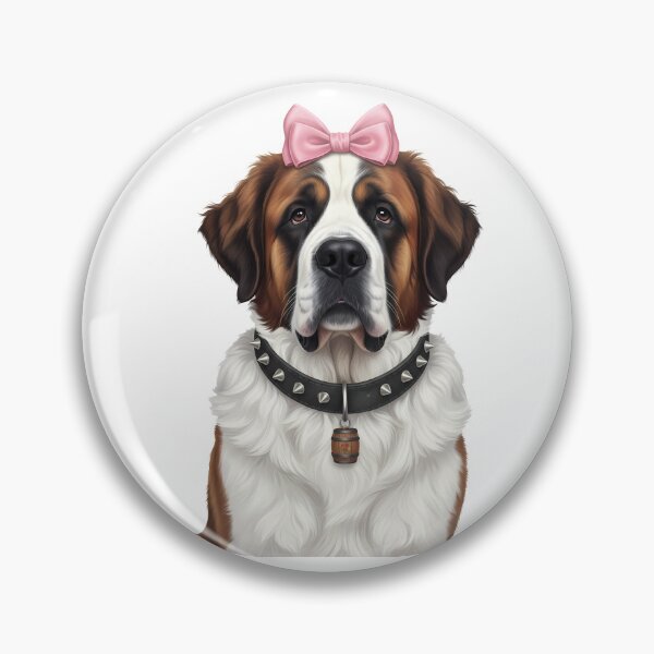 Item preview, Saint Bernard Dog with Pink Bow and Collar designed and sold by k3rstman1.