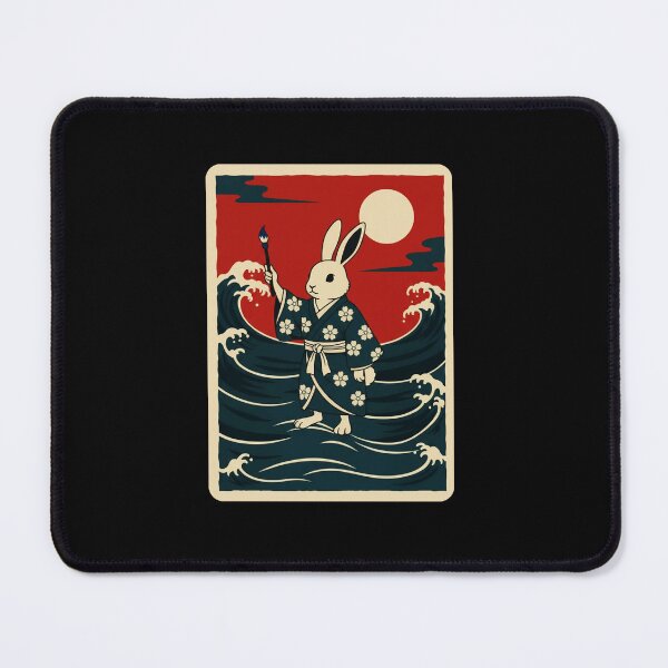 Item preview, Rabbit Painting Waves Japanese Ukiyo Style designed and sold by JordynLadukeg65.