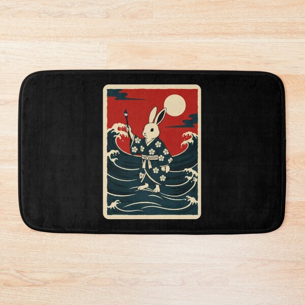 Item preview, Rabbit Painting Waves Japanese Ukiyo Style designed and sold by JordynLadukeg65.
