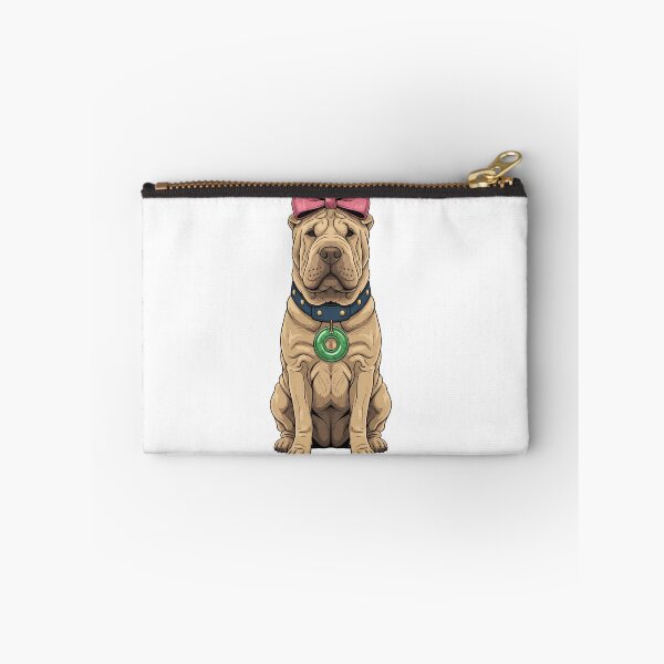 Item preview, Wrinkly Shar Pei Dog Pink Bow Jade Pendant designed and sold by k3rstman1.