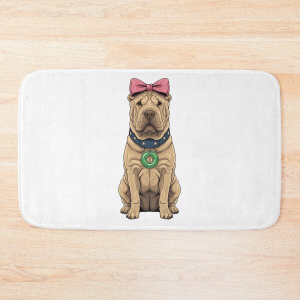 Item preview, Wrinkly Shar Pei Dog Pink Bow Jade Pendant designed and sold by k3rstman1.