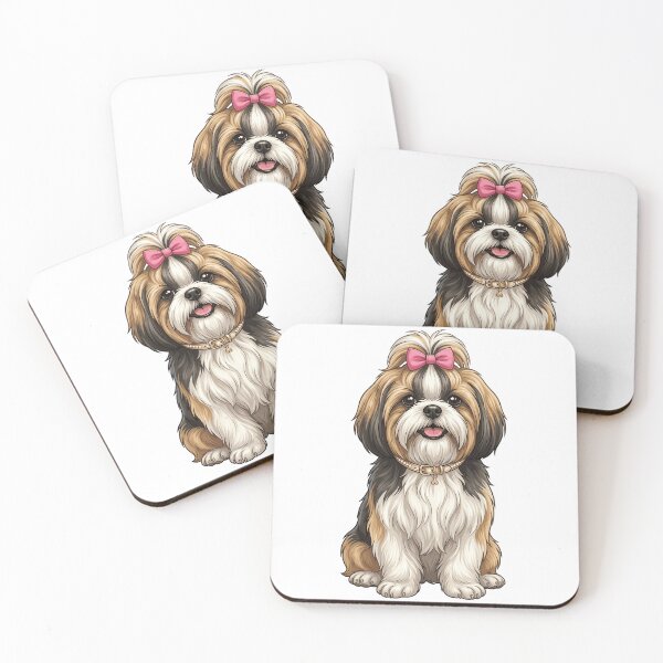 Item preview, Adorable Tri Color Shih Tzu with Pink Bow designed and sold by k3rstman1.