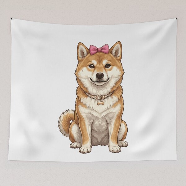 Item preview, Cute Shiba Inu Dog with Pink Bow designed and sold by k3rstman1.