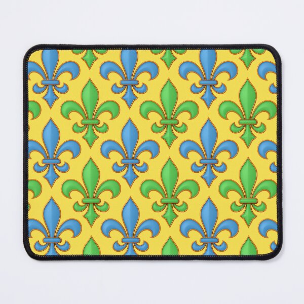 Item preview, Yellow Blue Green Fleur-de-lis Design designed and sold by PatternTitan.