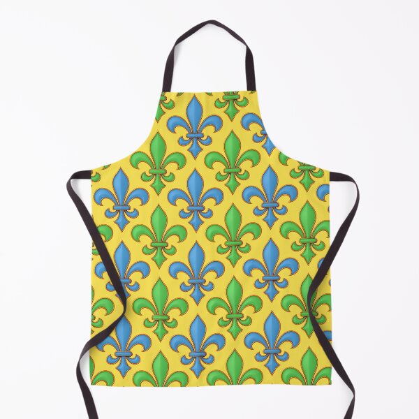 Item preview, Yellow Blue Green Fleur-de-lis Design designed and sold by PatternTitan.