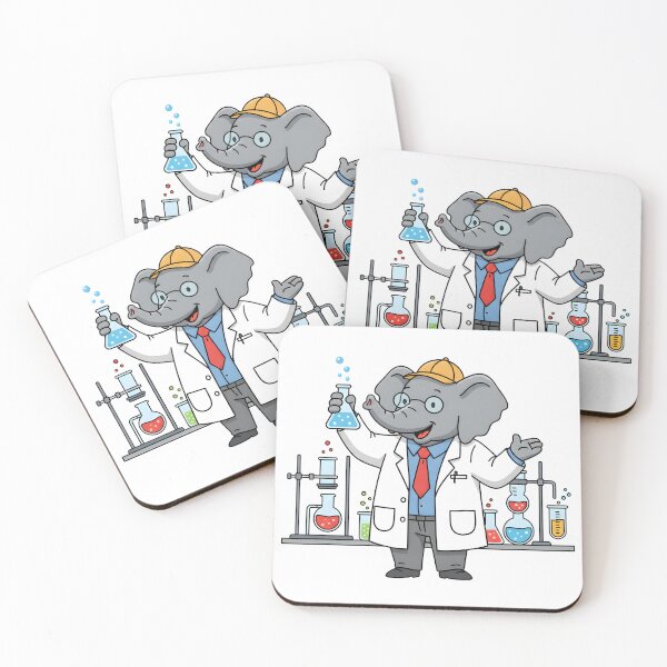 Item preview, Cute Elephant Scientist Cartoon Chemistry Lab Design. designed and sold by The-T-In-Retro.