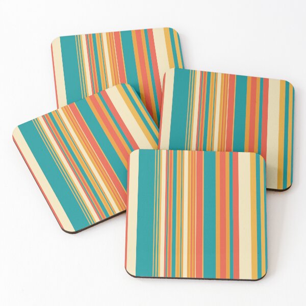 Item preview, Colorful Vertical Stripes Pattern – Orange Teal Retro Stripe Design designed and sold by WildHugeDot.