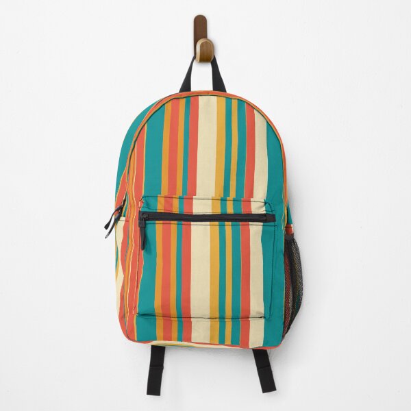 Item preview, Colorful Vertical Stripes Pattern – Orange Teal Retro Stripe Design designed and sold by WildHugeDot.