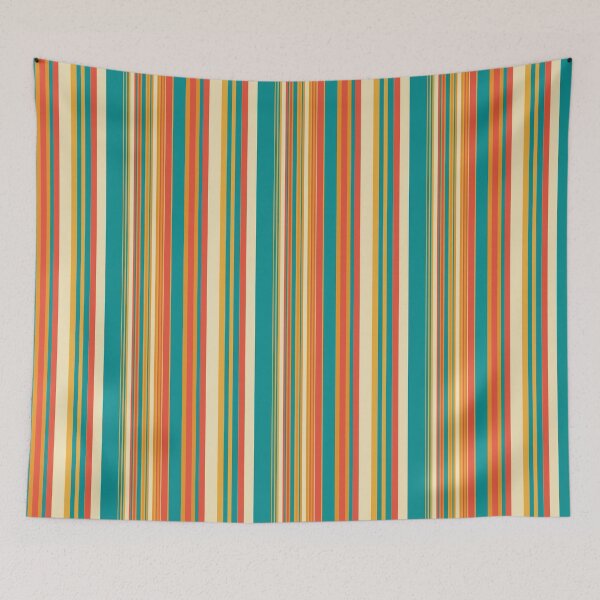 Item preview, Colorful Vertical Stripes Pattern – Orange Teal Retro Stripe Design designed and sold by WildHugeDot.