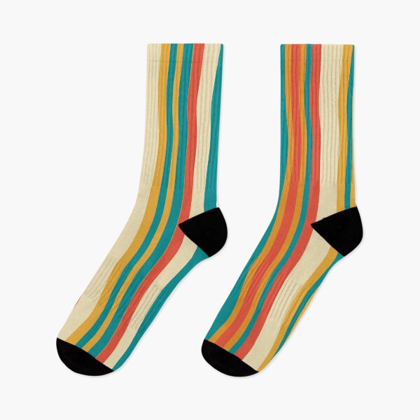 Item preview, Colorful Vertical Stripes Pattern – Orange Teal Retro Stripe Design designed and sold by WildHugeDot.