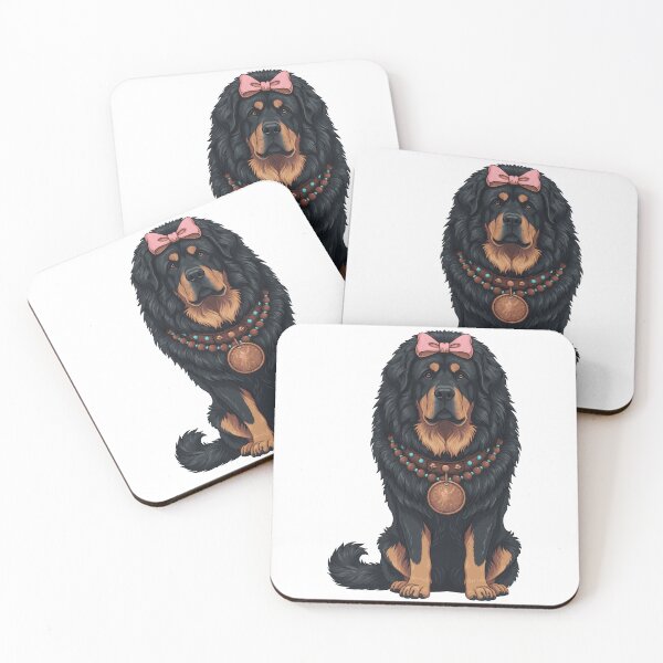Item preview, Majestic Tibetan Mastiff with Pink Bow designed and sold by k3rstman1.