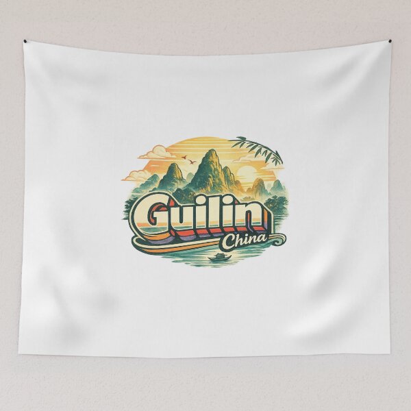 Item preview, Guilin Guangxi China Li River Yangshuo Karst Peaks Scenic Landscape designed and sold by Aryabek.