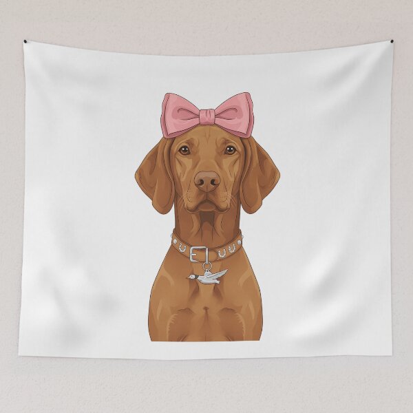 Item preview, Cute Vizsla Dog with Pink Bow and Duck designed and sold by k3rstman1.