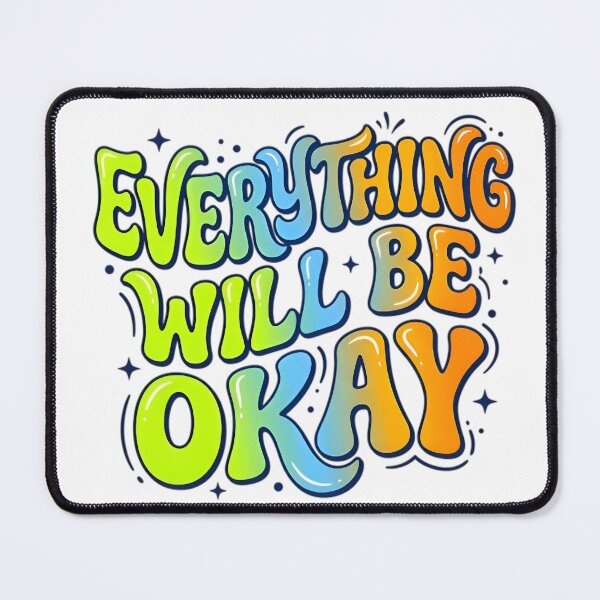 Item preview, Everything Will Be Okay - Retro Groovy Typography designed and sold by AlanyaArtX.