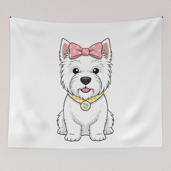 Item preview, Adorable West Highland White Terrier Westie Pink Bow designed and sold by k3rstman1.