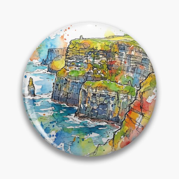 Artikelvorschau, Aquarelllandschaft der Cliffs of Moher entworfen und verkauft von Printpix.