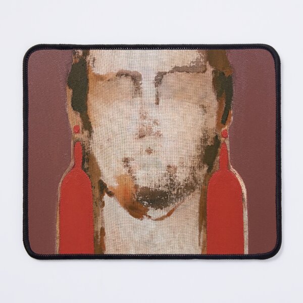 Item preview, Minimal Portrait with Red Statement Earrings designed and sold by Gela Mikava.