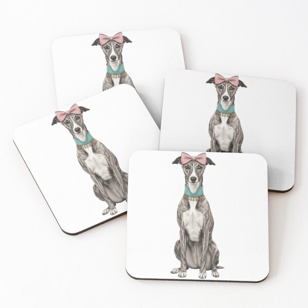 Item preview, Elegant Brindle Whippet Dog Pink Bow designed and sold by k3rstman1.