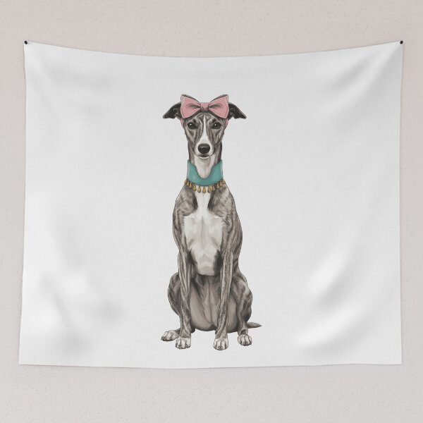 Item preview, Elegant Brindle Whippet Dog Pink Bow designed and sold by k3rstman1.