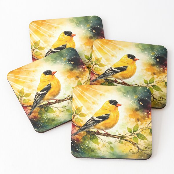 Item preview, Vibrant Goldfinch on a Branch designed and sold by cuprum.