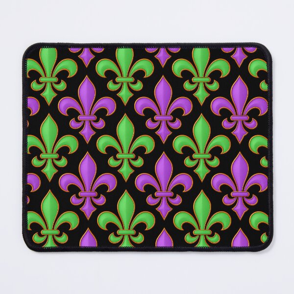 Item preview, Black Purple Green Fleur-de-lis Design designed and sold by PatternTitan.