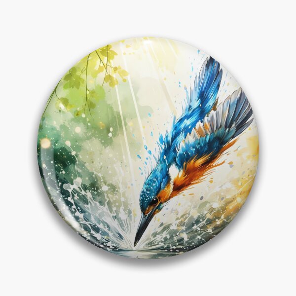 Item preview, Kingfisher Splashes Into Water designed and sold by cuprum.
