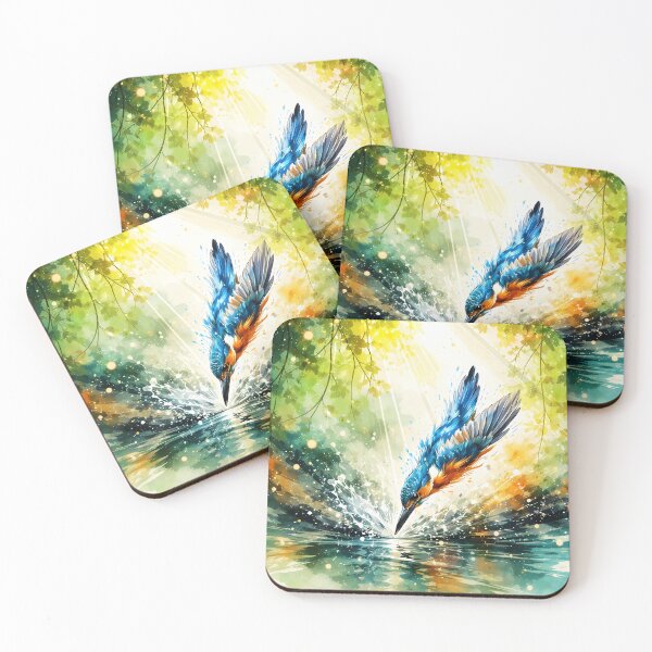 Item preview, Kingfisher Splashes Into Water designed and sold by cuprum.