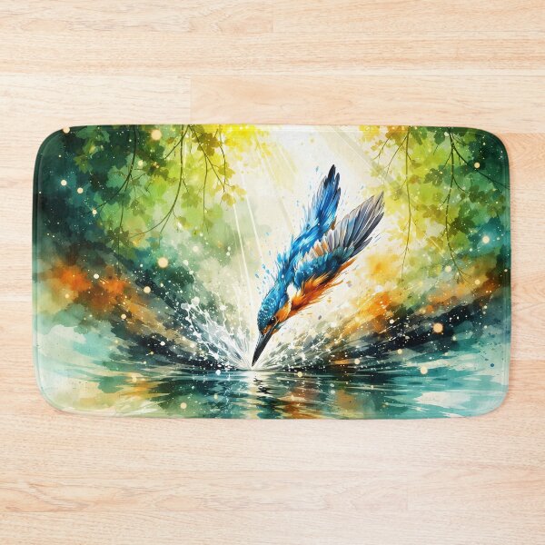 Item preview, Kingfisher Splashes Into Water designed and sold by cuprum.