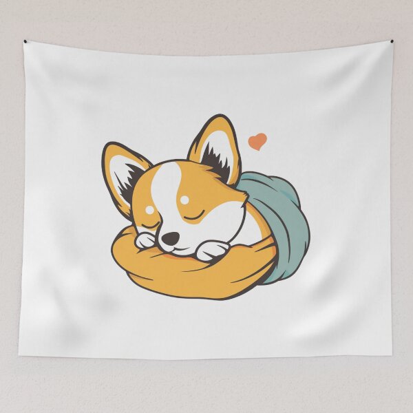 Item preview, Cute Sleeping Fox Illustration | Cozy Kawaii Animal Cartoon Love Aesthetic designed and sold by StickerHavenn.