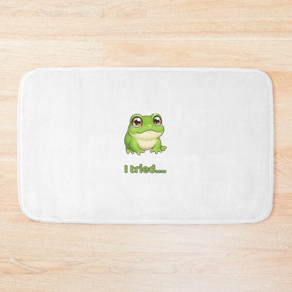 Item preview, Cute Sad Frog “I Tried” Funny Relatable Kawaii Frog Meme Design designed and sold by CheymaBou.