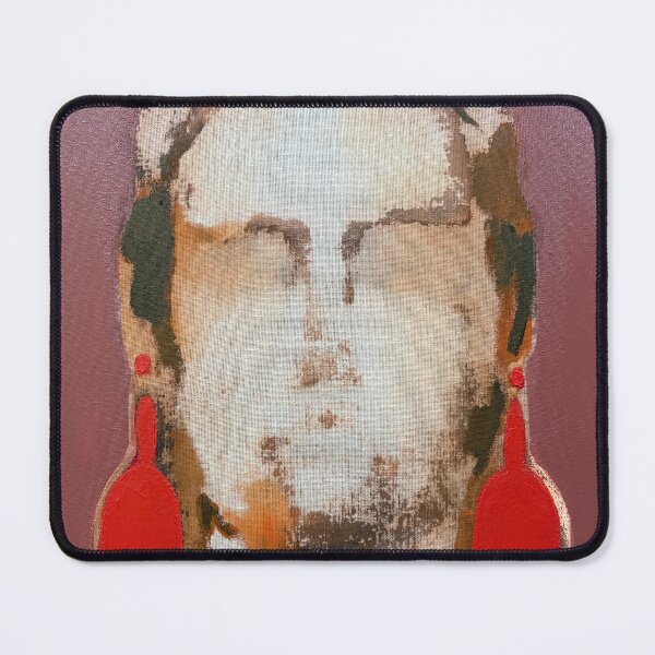 Item preview, Abstract Portrait with Red Statement Earrings designed and sold by Gela Mikava.