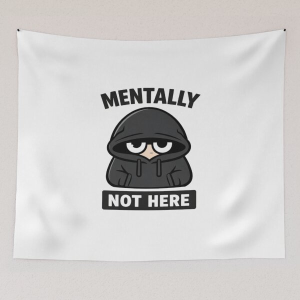 Item preview, Mentally Not Here Hoodie Meme | Introvert Funny Quote Dark Minimal Design designed and sold by StickerHavenn.