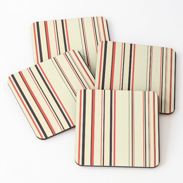 Item preview, Red Black Stripes Pattern – Vertical Beige Stripe Design designed and sold by WildHugeDot.