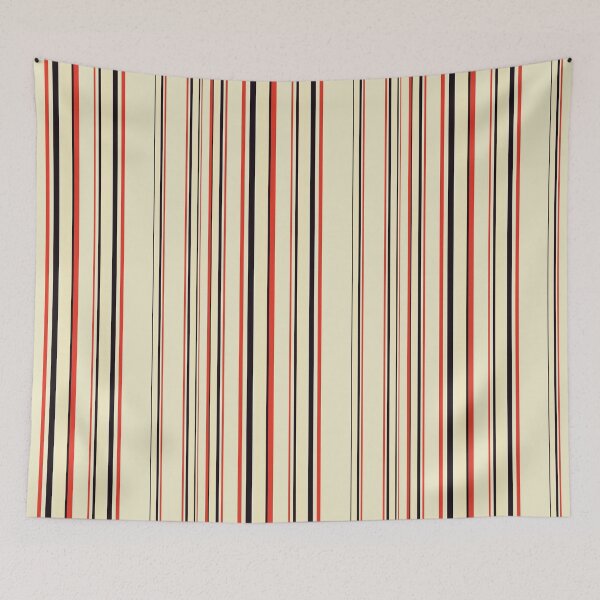 Item preview, Red Black Stripes Pattern – Vertical Beige Stripe Design designed and sold by WildHugeDot.