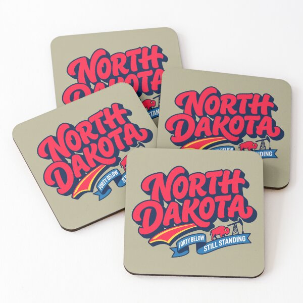 Item preview, North Dakota Retro Americana Script Forty Below Still Standing Vintage Sticker Art designed and sold by Cozy-Old-Pub.