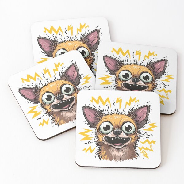 Item preview, Crazy Chihuahua Cartoon Face | Funny Dog Meme Hyper Energy Illustration designed and sold by StickerHavenn.