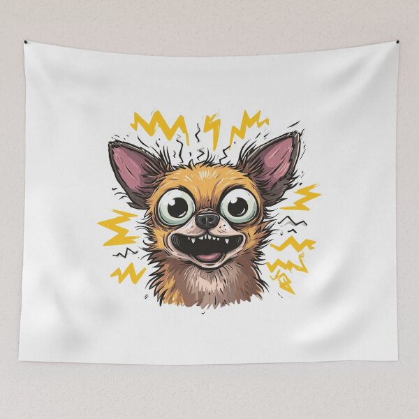 Item preview, Crazy Chihuahua Cartoon Face | Funny Dog Meme Hyper Energy Illustration designed and sold by StickerHavenn.