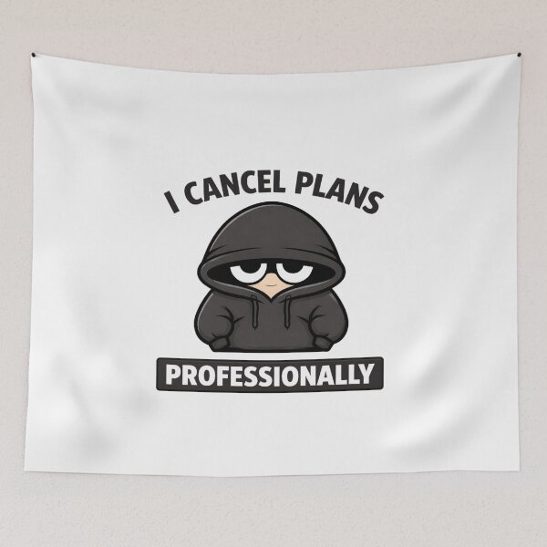Item preview, I Cancel Plans Professionally Hoodie Meme | Introvert Humor Dark Aesthetic designed and sold by StickerHavenn.