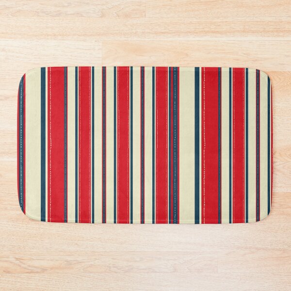 Item preview, Red Blue Stripes Pattern – Vertical Striped Design with Dotted Lines designed and sold by WildHugeDot.