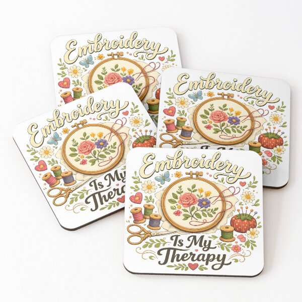 Item preview, Embroidery Is My Therapy – Floral Craft Lover Design designed and sold by blankTeeShirt.