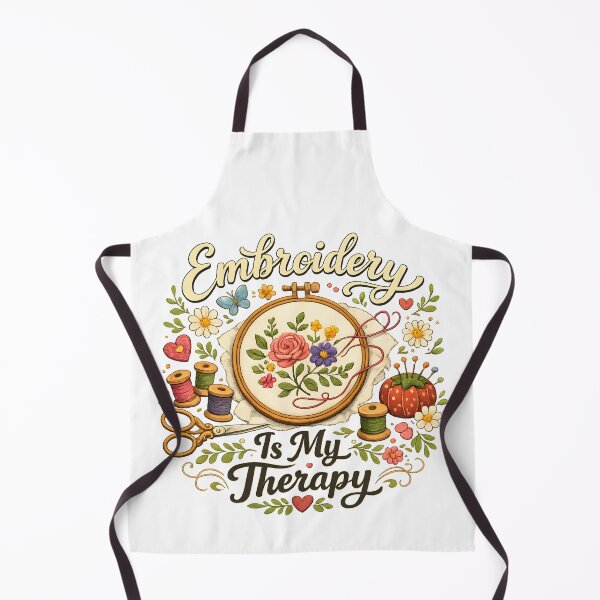Item preview, Embroidery Is My Therapy – Floral Craft Lover Design designed and sold by blankTeeShirt.