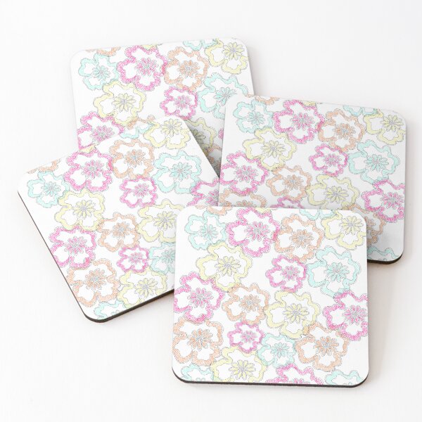 Item preview, Soft pastel Boho flowers waves designed and sold by MarrySArtwork.