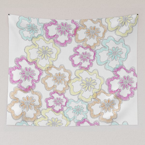 Item preview, Soft pastel Boho flowers waves designed and sold by MarrySArtwork.