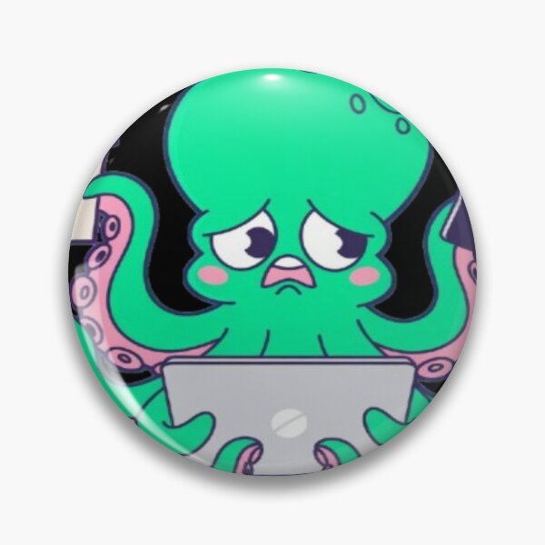 Item preview, Cute Green Octopus Multitasking Kawaii designed and sold by DailySparks.