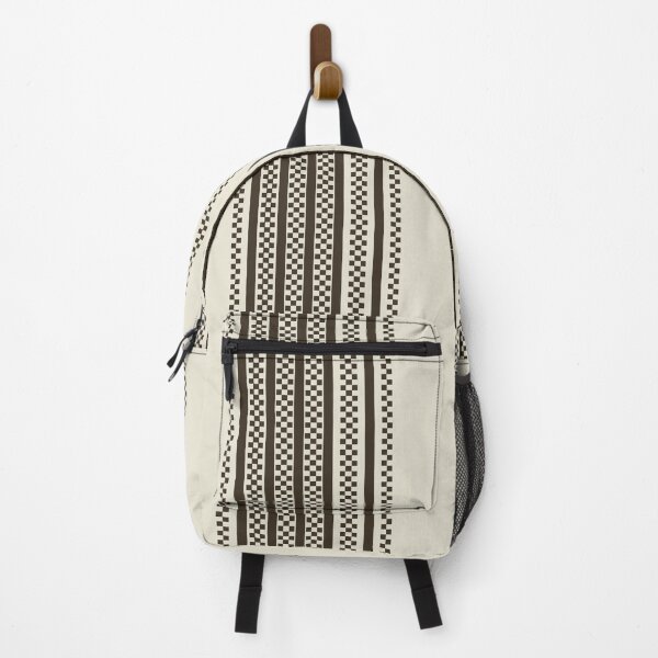 Item preview, Brown Beige Pixel Stripe Pattern – Vertical Square Geometric Design designed and sold by WildHugeDot.