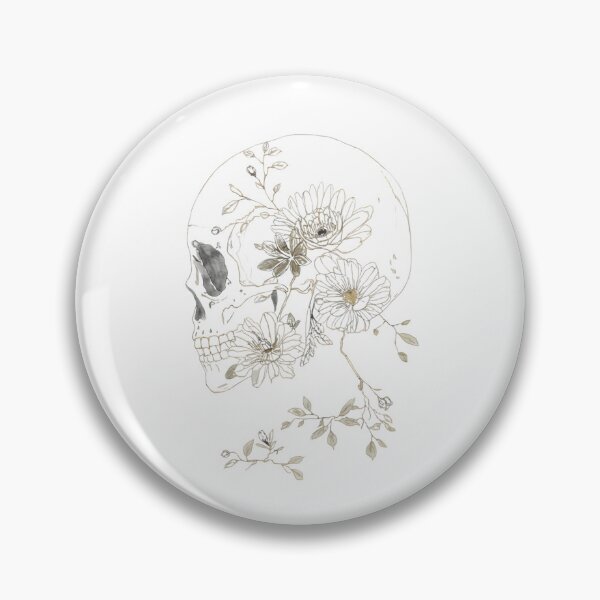 Item preview, Skull and flowers designed and sold by uunaa.
