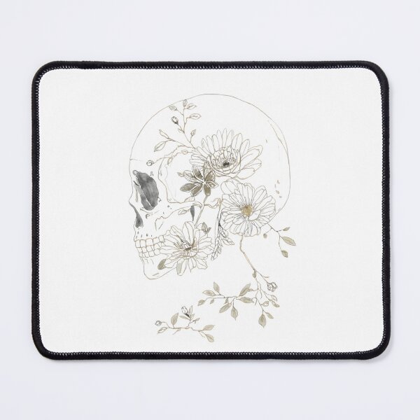 Item preview, Skull and flowers designed and sold by uunaa.